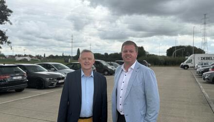 Filip Terryn en Bert Maertens aan de carpoolparking in Deerlijk